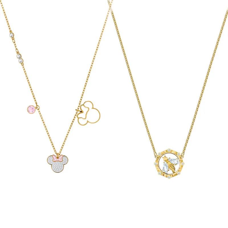 

LIDU High Quality Fashion Lovely Mickey Minnie Bee Pendant Necklace Send Gift To Friends Free Mail Manufacturer Wholesale