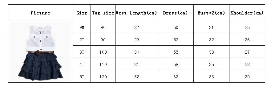 Girls Suit Summer Sleeveless Denim Dress + Solid Color Vest Flower Belt Three-piece Boutique Kids Clothing | Мать и ребенок