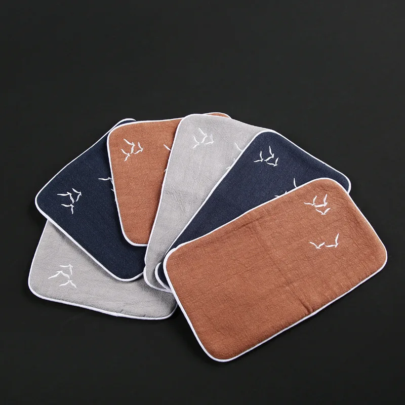 

Japanese-Style Cotton Linen Water Absorbent Double-Sided Tea Towel Retro Fabric Dry Pour Pot Tray Pot Mat Heat Insulation Pad