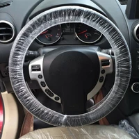 20pcs car clear white plastic disposable steering wheel cover