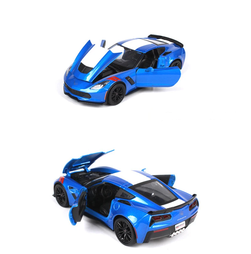 

Модель супер спортивного автомобиля из сплава в масштабе 1:24, 2017 Corvette, открытые модель двери, игрушки для детей, мальчиков, коллекционные под...