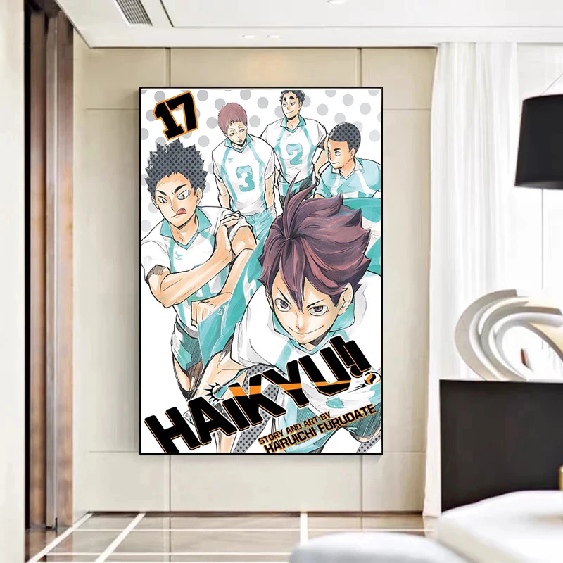 Настенная живопись с волейбольным мальчиком современные аниме плакаты и принты