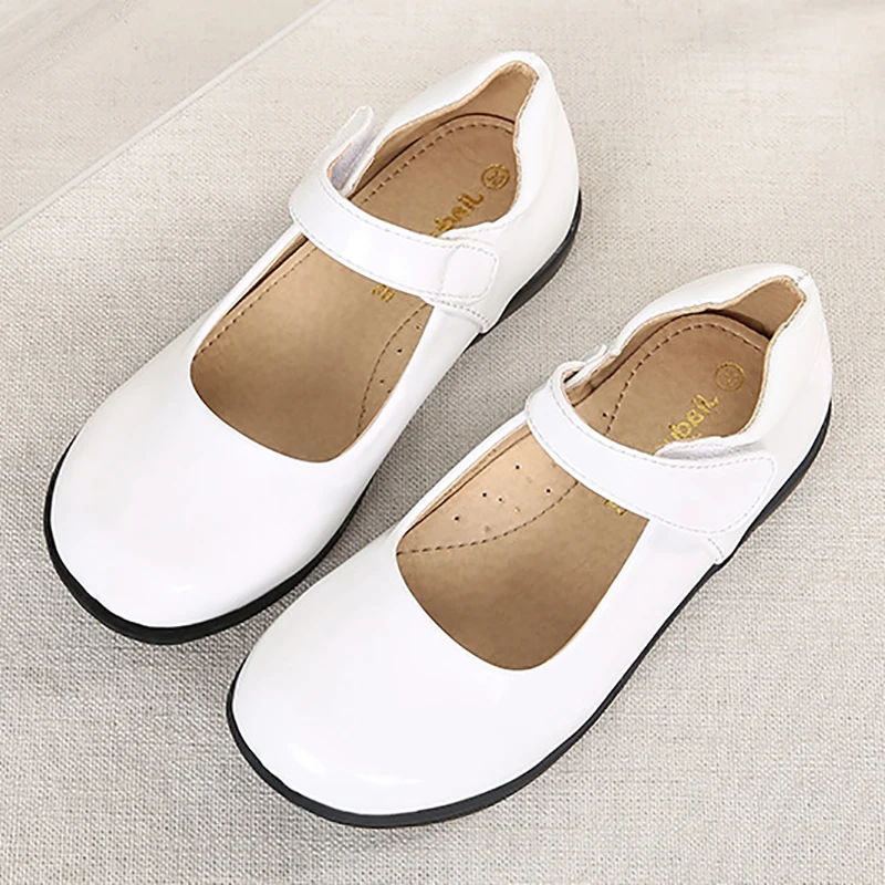 

Girls Leather Shoes Black White Children's Party Dance Princess Dress Shoes Spring Autumn Kids School Single Shoe
