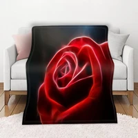 3d rose blanket valentines day fashion romantic flower summer throw bed bedspread office nap car sofa girl gift home decoration