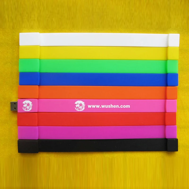 100 штук без логотипа силикагель браслет USB оболочка им подходит для запястья