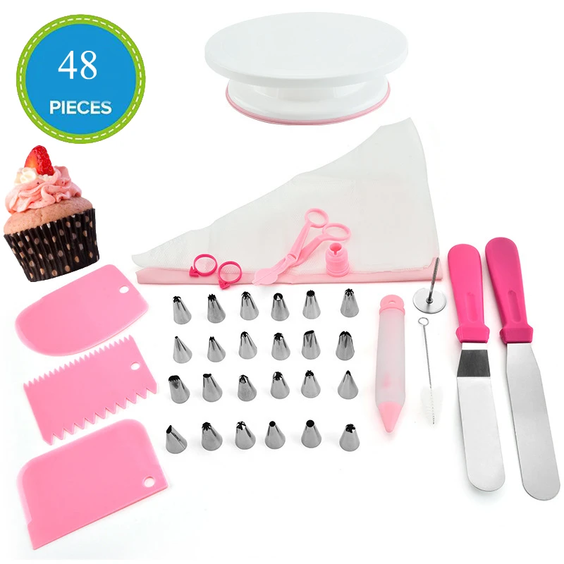 

Meibum 48 шт. инструменты для украшения торта Кондитерская насадка крем мешок из нержавеющей глазури наконечники для выпечки насадки конвертер...