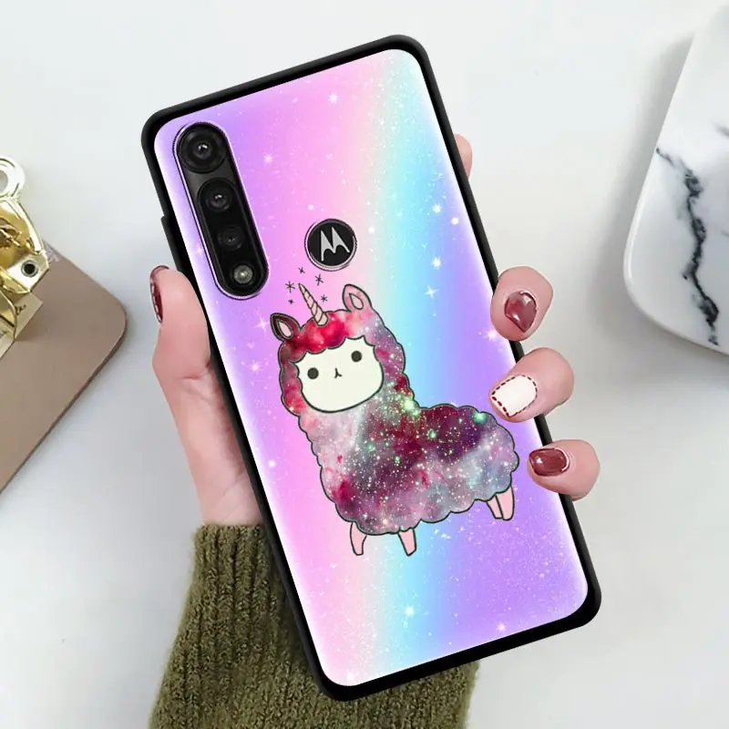 

Cute Llama Alpaca Animals Phone Case for Motorola One Fusion+ G8 Power Lite G9 Play Edge E7 Plus E6s Hyper Silicone Cover Coque