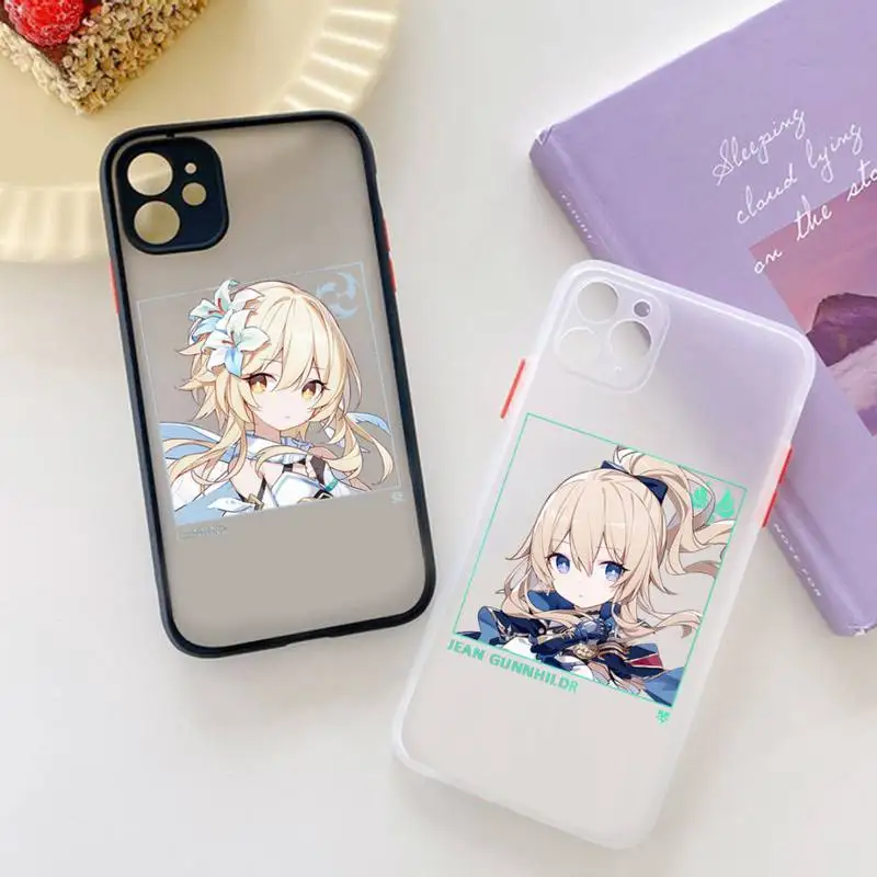 

Genshin Impact Cartoon cute Phone Case matte transparent For iphone 7 8 11 12 plus mini x xs xr pro max cover