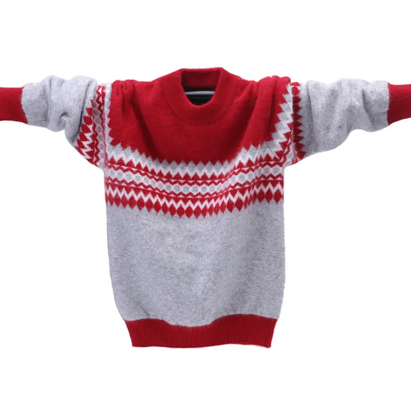 Зимний высококачественный кашемировый свитер детский пуловер теплый Детский