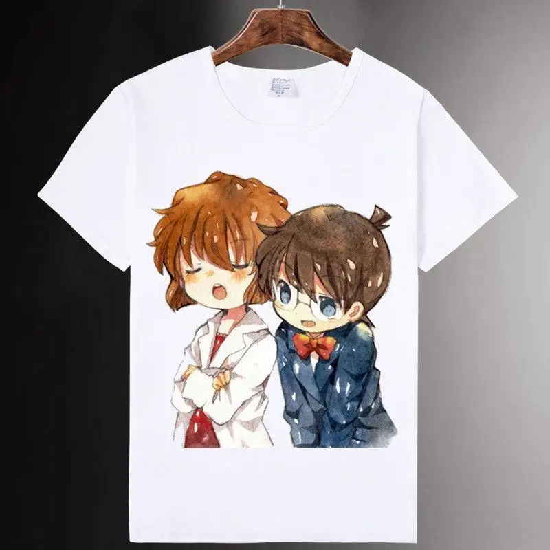 

Japanese Anime Cartoon TMS Entertainment Conan Edogawa Print Summer T-shirt Parent-child Outfit Men O-Neck Tees Short Sleeve Top