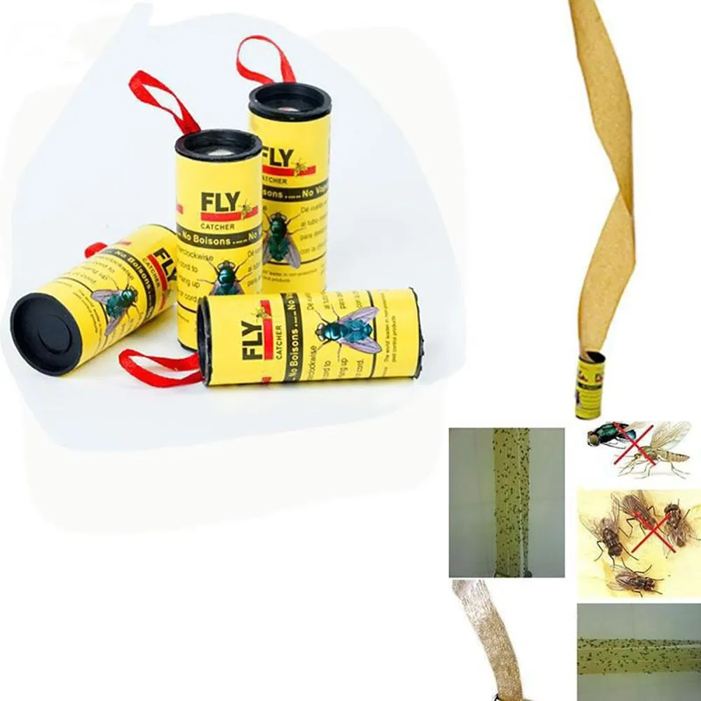 

2020 Summer Flies Pest Control 4 Rolls Bugs Traps Sticky Paper Eliminate Flies Bug Insect Killer Outdoor Flies Catcher Trap A40
