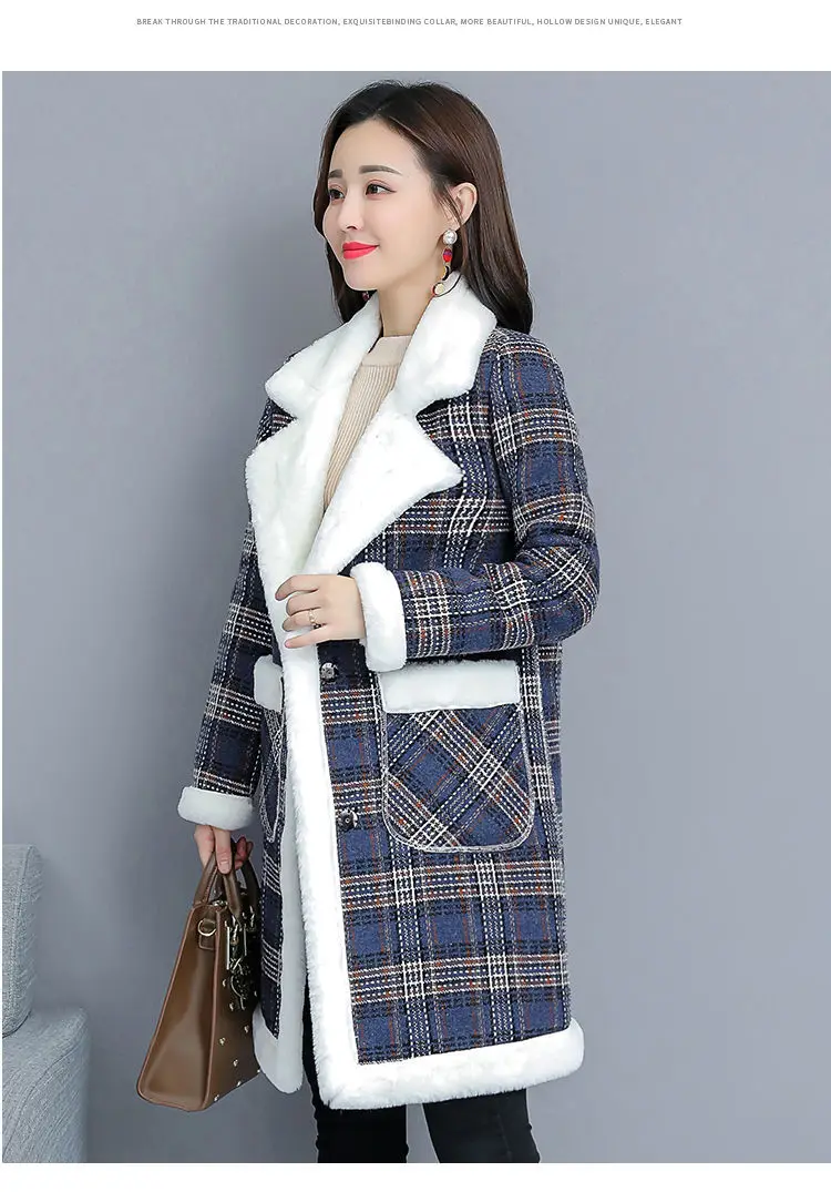 

FNOCE 2021 new spring women's down jackets fashion trends casual elegant Striped long sleeve slim plus velvet warm overcoats
