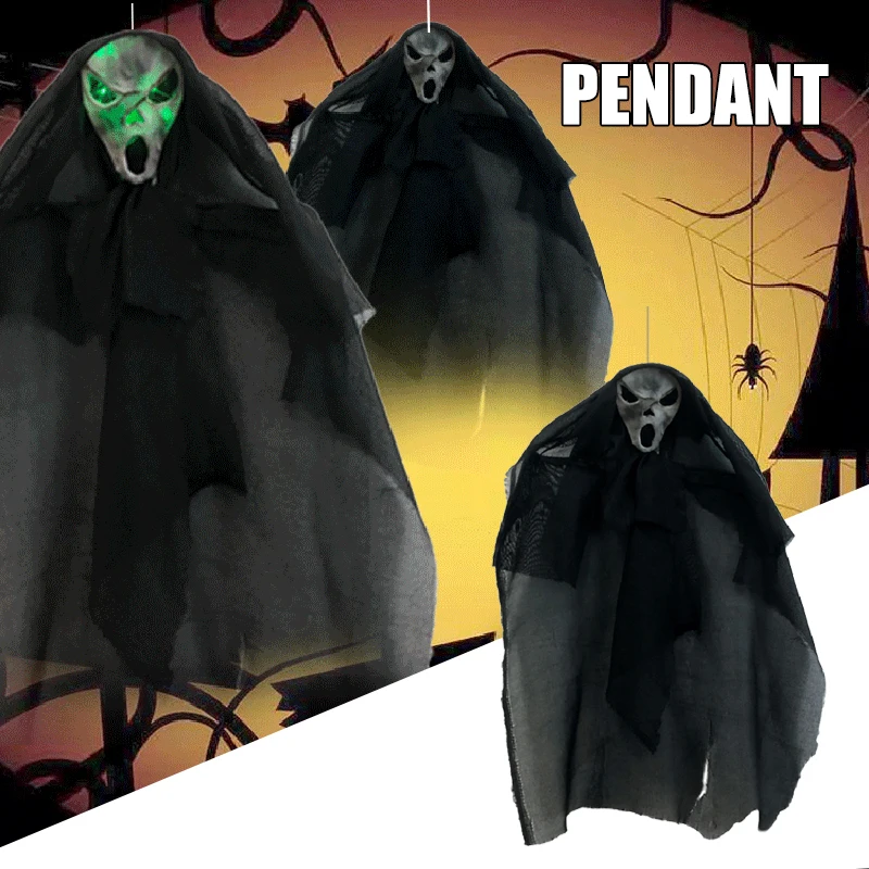 

Skeleton Ghost Hanging Ornament Glowing Halloween Decorative Props for Garden Courtyard Haunted House TS2