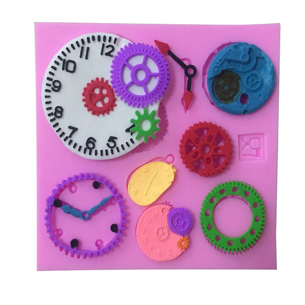 Паровой панк выпечки силиконовая форма для рукоделия в форме торта шестерни часы