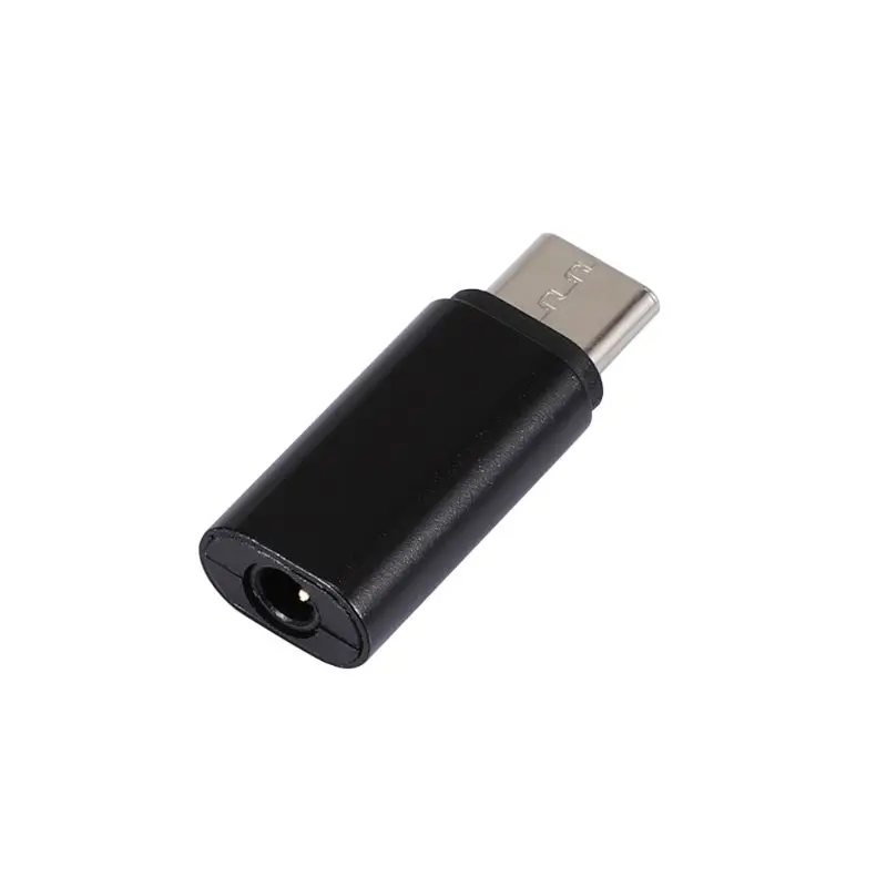 Мини Портативный алюминиевый сплав USB C type C до 3,5 мм AUX адаптер с аудиоразъемом стереогарнитура конвертер для смартфонов - Цвет: Черный