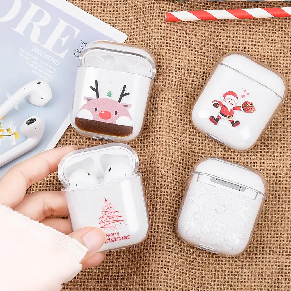Чехол для наушников с надписью &quotMerry Christmas&quot Apple Airpods 1 2 рисунком Санта Клауса