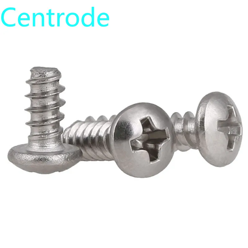 304 Stainless Steel Cross Round Head Flat Tail Self Tapping Screws PB Philip's Pan End Wood Screw M1.4-M2 20pcs | Обустройство