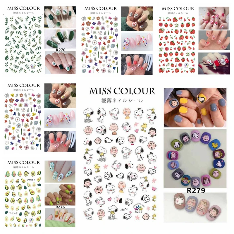 

1pcs Avocado Nails Sticker Decals Nail Art Decorations Cute Cartoon Fruit Summer Design 3D Foils All for Manicure Sliders