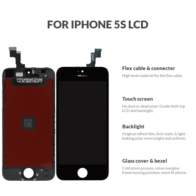 На русском AAA+++ ekran для iPhone 5 5S SE 5C ЖК-дисплей сенсорный дигитайзер полная сборка черный белый