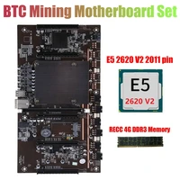 x79 h61 btc mining motherboard lga 2011 ddr3 support 3060 3070 3080 graphics card with e5 2620 v2 cpurecc 4g ddr3 ram