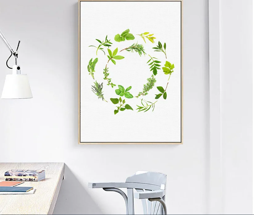 Настенная Картина на холсте современная простая и свежая китайская травяная