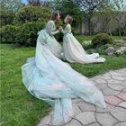 Цветочное платье с круглым вырезом, платье для выпускного вечера, Длинные вечерние платья, платье для девочек с цветами, свадебное платье для мамы и меня, элегантные платья для женщин