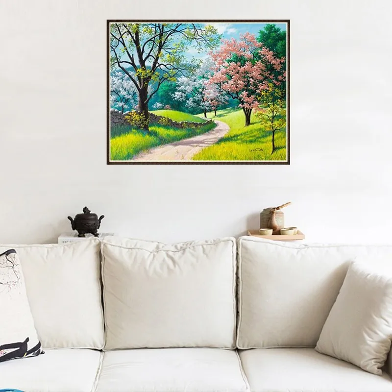 5D Сделай Сам Круглый Полный алмаз вышивка крестиком весна лето наборы для