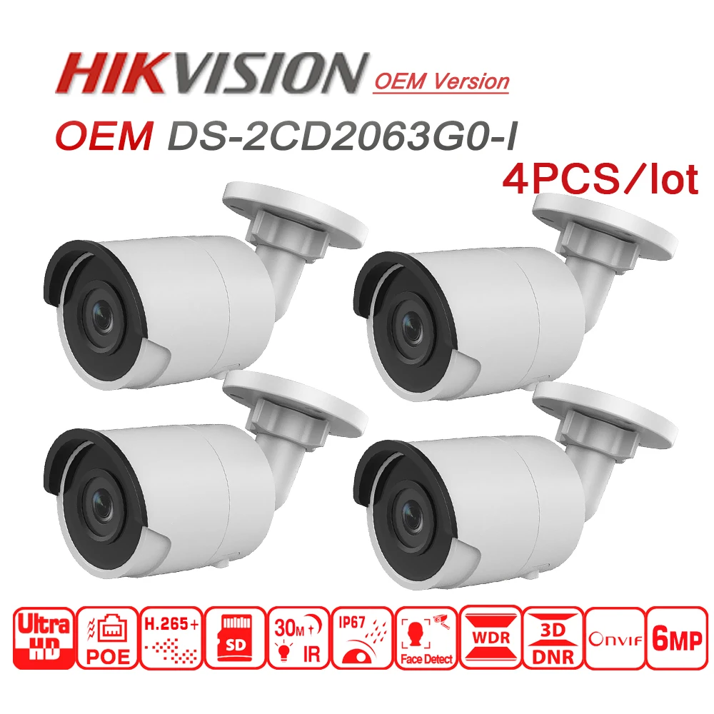 Камера видеонаблюдения Hikvision 6 МП OEM версия с разъемом для SD карты 4 шт./лот|Камеры