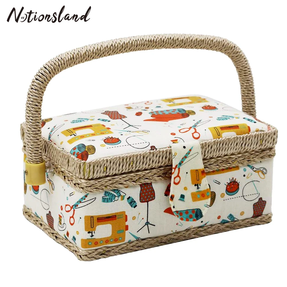 Корзина для шитья из цветной ткани корзина с иголкой набор Домашний Органайзер