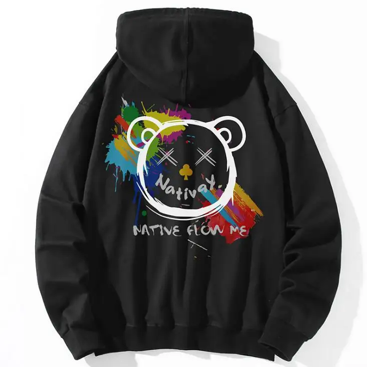 

designer hoodie for men women sweatshirts autumn Spoof graffiti bear men hoodies pull homme sweat men clothing sudaderas moletom