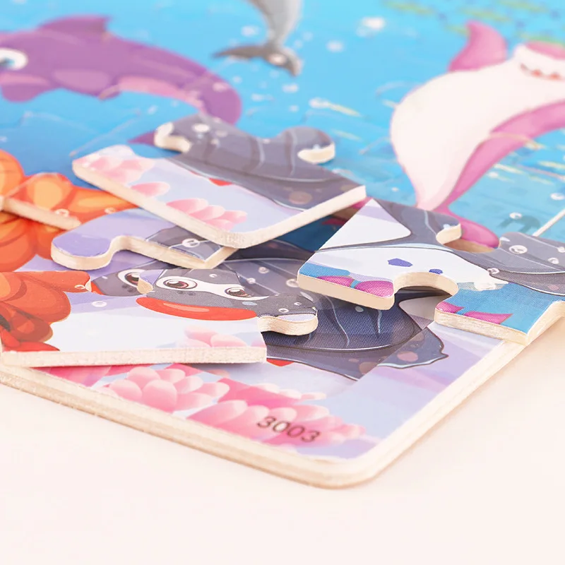 Деревянная игрушка-пазл в виде мультяшных животных 30 шт. | Игрушки и хобби