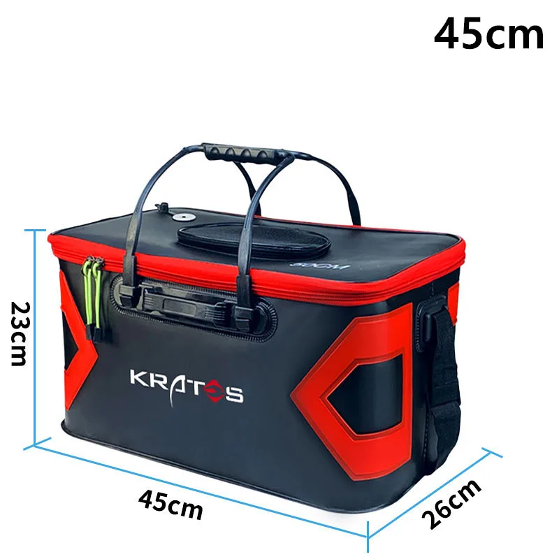 Red 45cm Многофункциональное ведро для рыбы складной утолщение Умывальник Для Путешествий Кемпинг Пешие прогулки - Цвет: Red 45cm