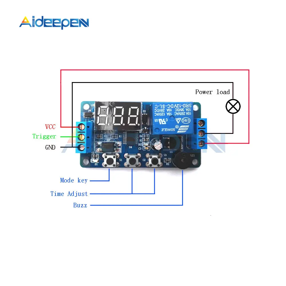 DDC-332 DC 12V реле задержки таймера светодиодный цифровые реле цикл запуска переключатель времени Управление зарядная Модульная плата с звуковая сигнализация