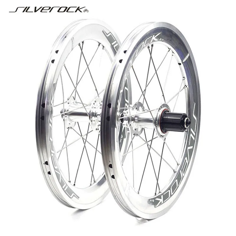 

SILVEROCK Bicycle Aluminum Disc Brake Wheels High Profile 40mm 16 " 1 3/8" 349 100/135 for GUST Disc Folding Bike Noise Wheels