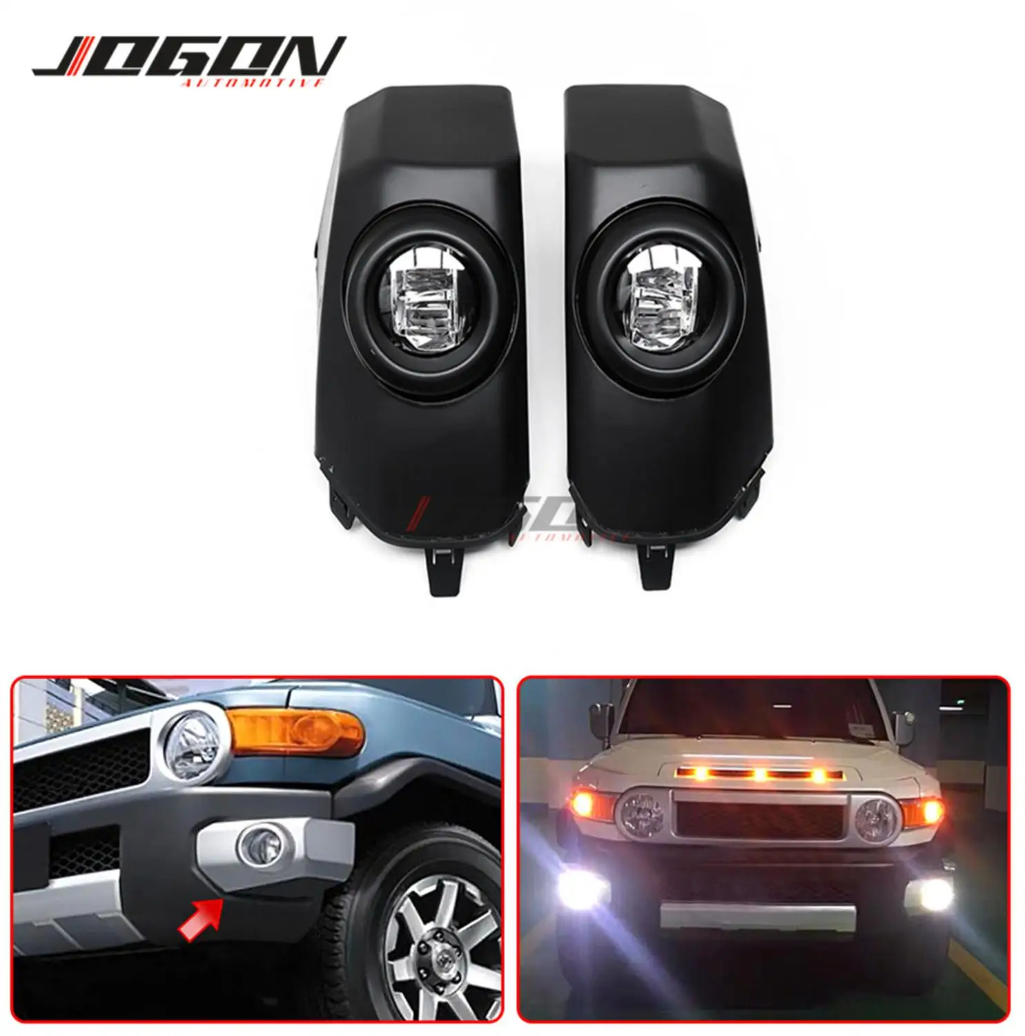 Для Toyota FJ Cruiser 2007 2017 черные светодиодный противотуманные фары дневные ходовые
