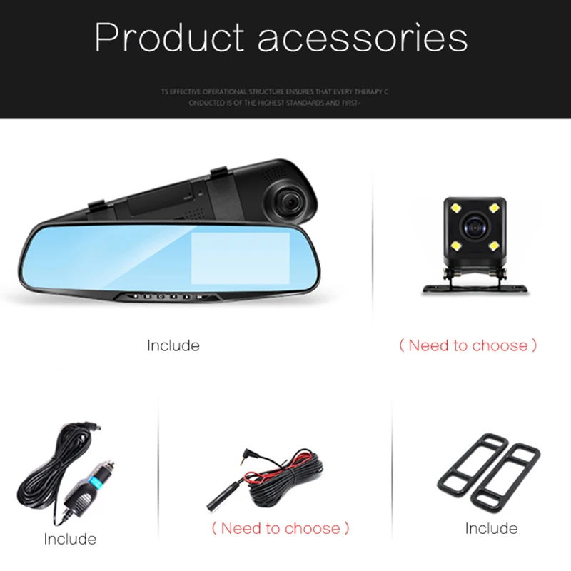 

Car Dvr Camera Auto 4.3 Inch Rearview Mirror Dual Lens Car DVR Cameras Full HD 1080P DVRs Registrator Dash cam Camera corder
