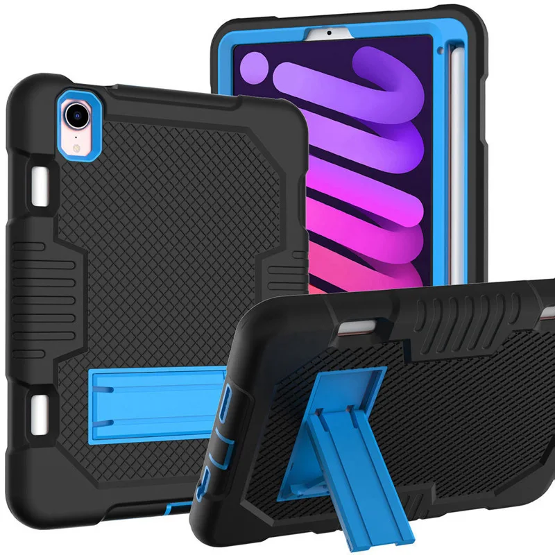 

Heavy Duty Shockproof Kids Safe Stand Cover Case For IPad Mini 6 case 8.3 inch 2021 kids Armor Stand Case With Pencil Holder