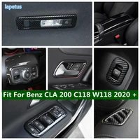 carbon fiber look ac trunk box switch door bowl armrest window cover trim for mercedes benz cla 200 c118 w118 2020 2022