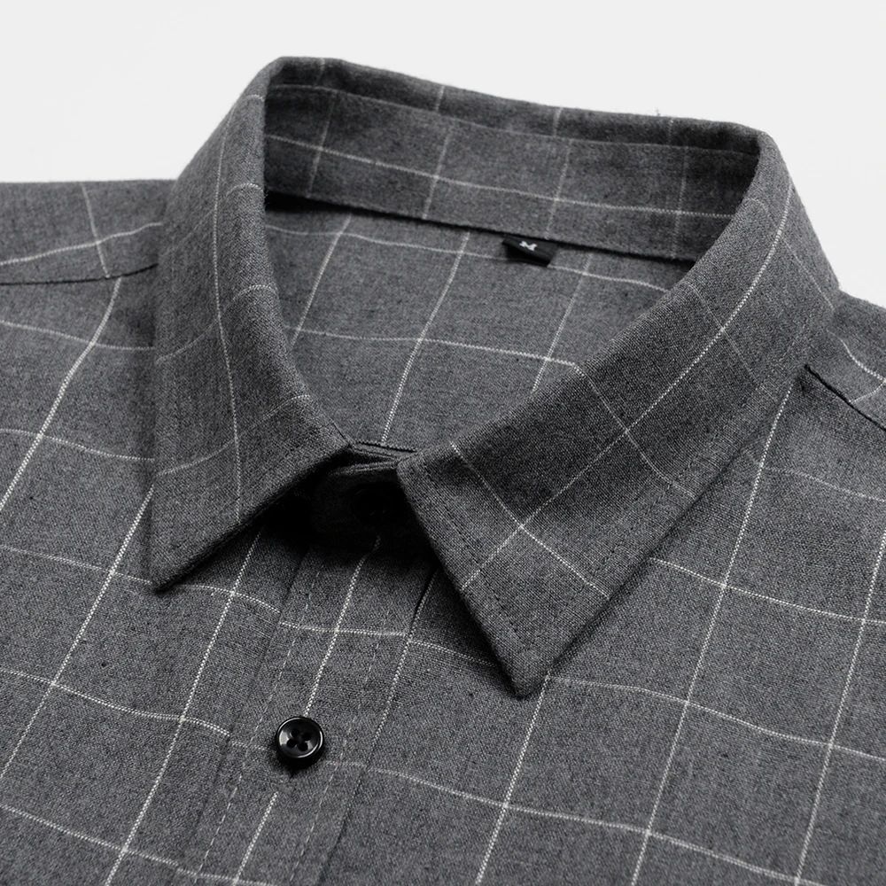 

Luren Plus Size Men's Casual Plaid Long Sleeve Shirt 2020 Autumn New Business Fashion Loose Male Brand