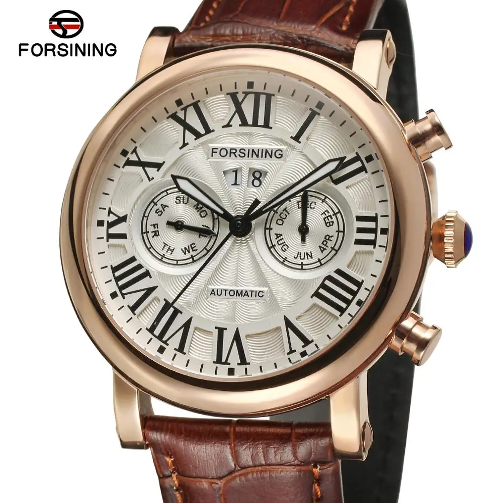 

Forsining Tourbillon Roman Digital Ripple Dial Men's Mechanical Watch Fashion Sports Casual Male Wristwatches Clock Relogio