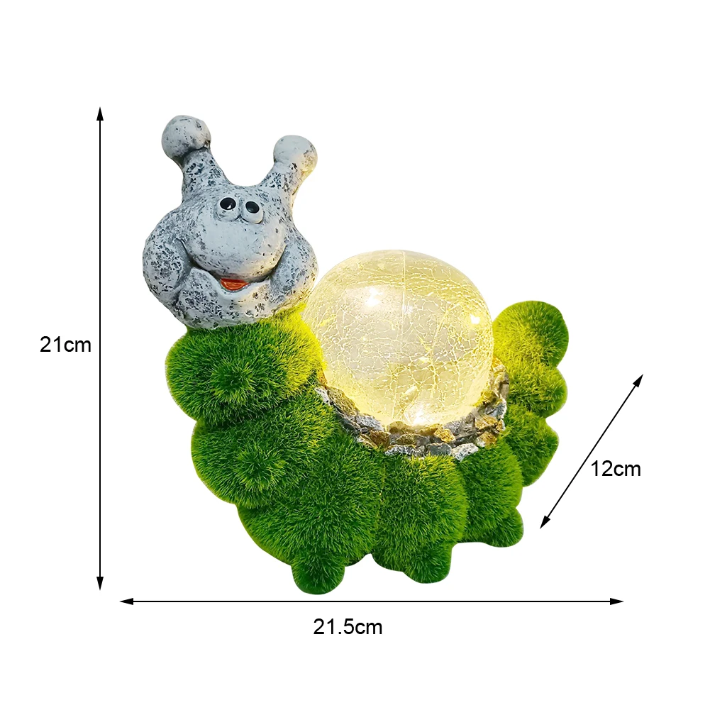 

Waterproof Resin Flocking LED Light Snail Animal Small Ornaments Office Desktop Artwork Outdoor Lighting Courtyard Garden Deco