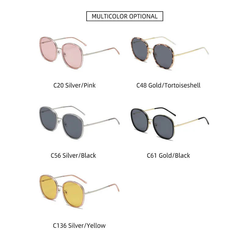 

Trendy Polarized Sunglasses Frame UV400 Anti-Glare Eyewear Shades Round Large Sun Glasses For Men Women Traveling Driving