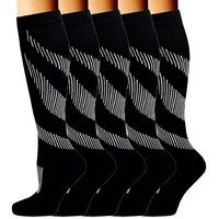 5 pairs compression stockings socks pack women men 20 30mmhg circulation support running sport marathon cycling varicose veins