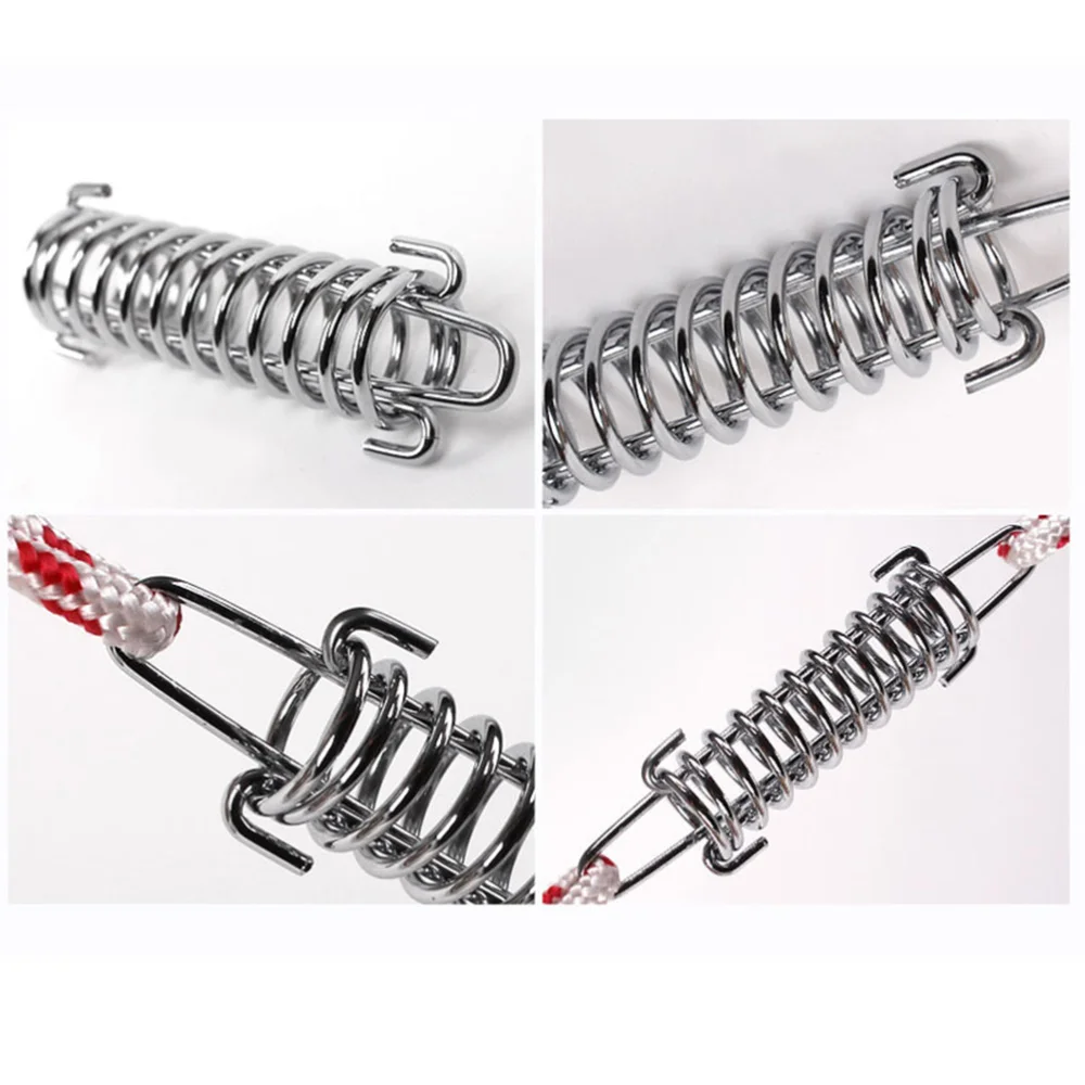 

15PCS Tent Strong Wind Spring Rope Buckle High Strength Steel Rope Buckle Awning Fixed Buckle Spring Hook Buckle(Silver)