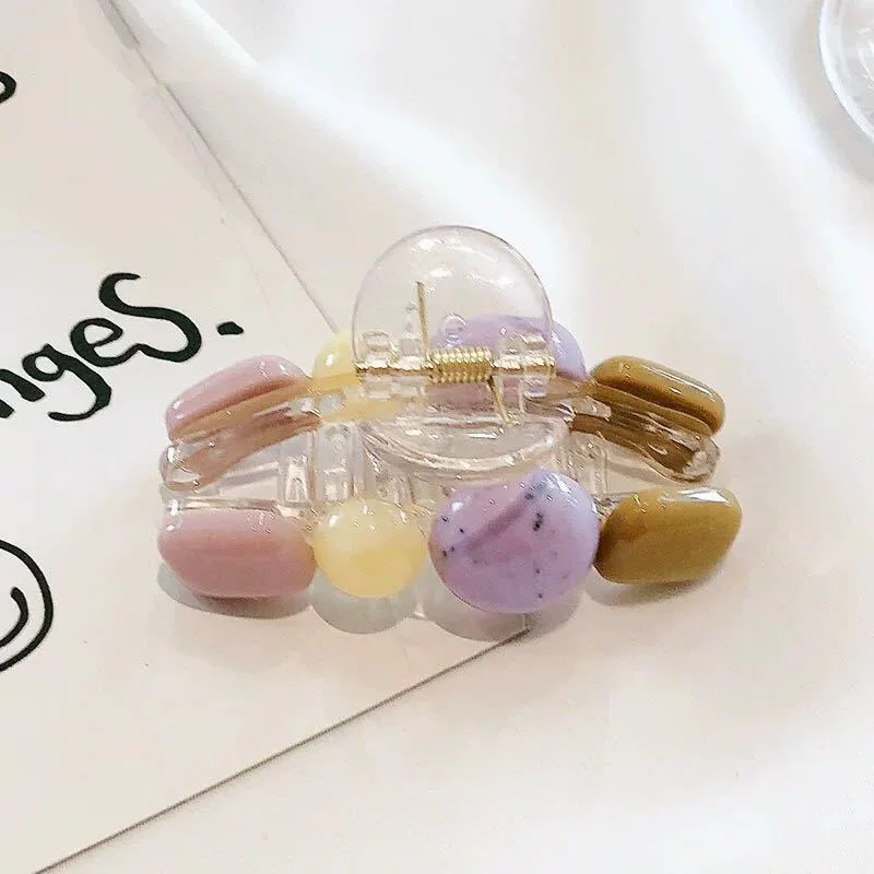 Fashion Acrylic Hairpins Candy Color Hair Clip Shiny Crab Colorful Hair Claws for Women Girl Hair Clamp Hair Accessories