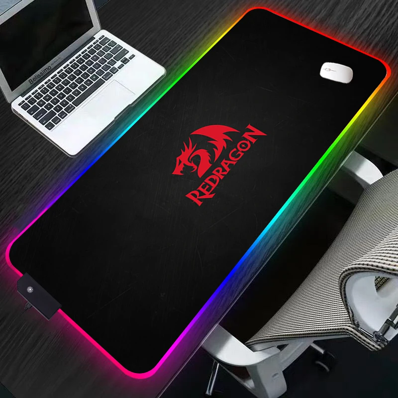 rgb mouse pad redragon mat anime gaming mousepad gamer accessories mouse mat led pad pc keyboard pad for computer laptop pad xxl free global shipping