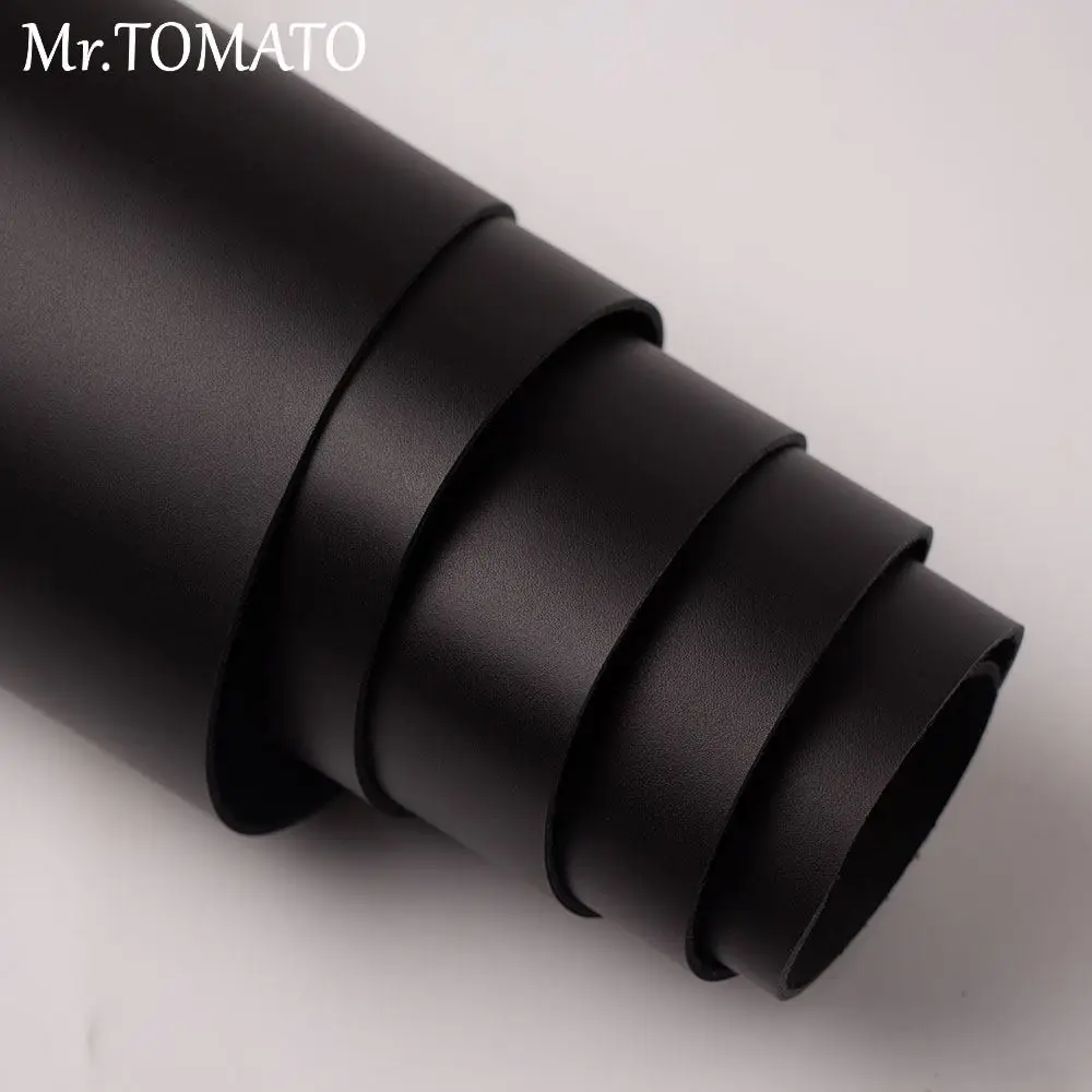 Кожаный ремешок из натуральной воловьей кожи Крейзи Хорс с черной гладкой