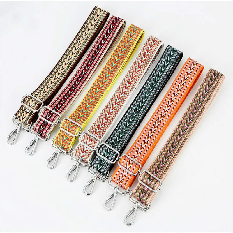 New  Width 3.8cm Adjustable Women Shoulder Strap Ethnic Style Color Wild Backpack WithMessenger Bag Strap