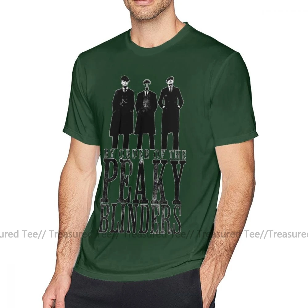 Футболка Peaky Blinders, футболка Peaky Blinders, футболка с графикой, 100 хлопок, футболка с коротким рукавом, 6xl, Мужская модная Милая футболка - Цвет: Dark Green