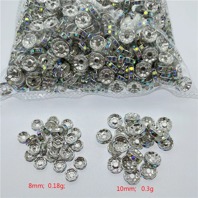50 шт. 8мм 10мм красочные AB кольцевые разделители для создания украшений сделай сам, соединительные элементы для браслетов и колье оптом.